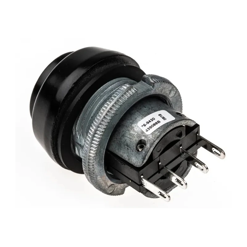 ITW Switches 76-94 Series Panel Mount Momentary Push Button Switch, 22 mm Cutout, SPDT, Clear LED, IP67, 250 76-9420/439088B