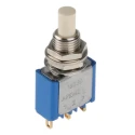APEM 18000 Series Miniature Momentary Push Button Switch, Panel Mount, 6.5 mm Cutout, SPDT, 125 V AC, Grey Actuator 18535CD