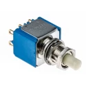 APEM Miniature Momentary Push Button Switch, Panel Mount, 6.5 mm Cutout, DPDT, Black Actuator 18545CD