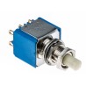 APEM Miniature Momentary Push Button Switch, Panel Mount, 6.5 mm Cutout, DPDT, Black Actuator 18545CD