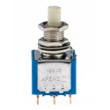 APEM Miniature Momentary Push Button Switch, Panel Mount, 6.5 mm Cutout, DPDT, Black Actuator 18545CD