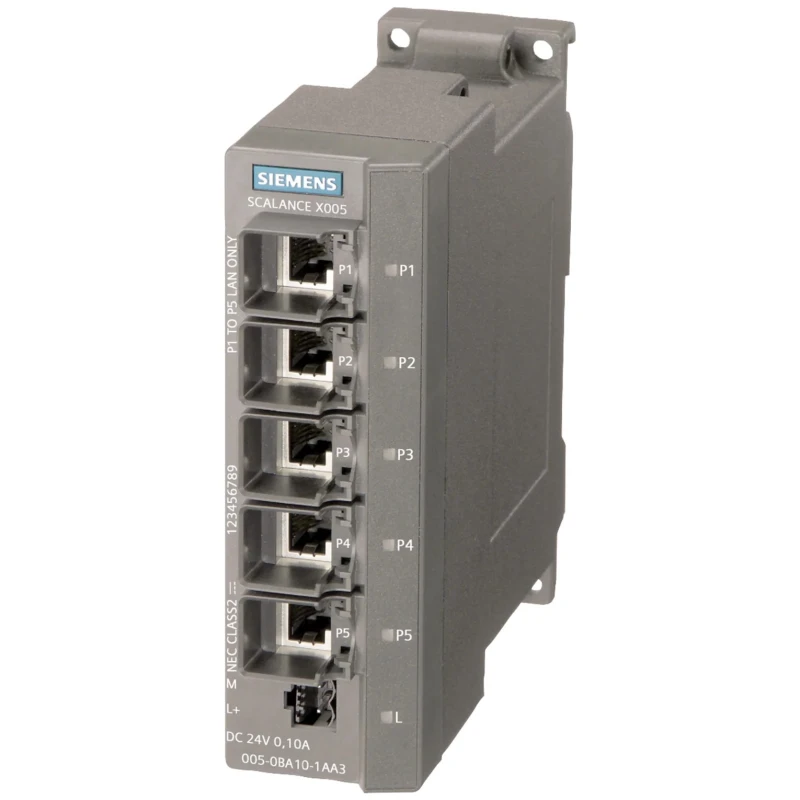 Siemens Scalance Series Unmanaged Data Acquisition Ethernet Switch 5 Channels for Industrial Ethernet 6GK5005-0BA10-1AA3