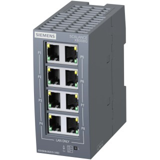 Siemens Industrial Ethernet Data Acquisition Switch SCALANCE XB008G 24V DC 0.52A IP20 8 RJ45 Ports Ethernet XB008G