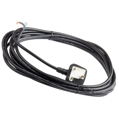 RS PRO Unterminated to BS1363 Power Cord 6 m Black PVC 250V 10A BS1363