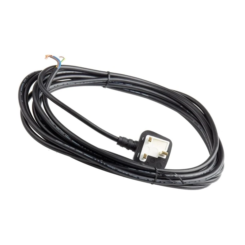 RS PRO Unterminated to BS1363 Power Cord 6 m Black PVC 250V 10A BS1363