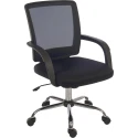 RS PRO Black Fabric Typist Chair, Adjustable Height, Wheeled, 90 kg Weight Capacity 180-9717