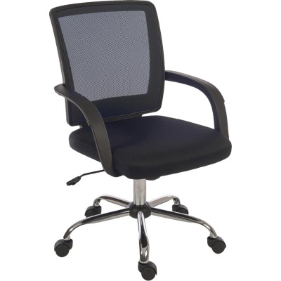 RS PRO Black Fabric Typist Chair, Adjustable Height, Wheeled, 90 kg Weight Capacity 180-9717
