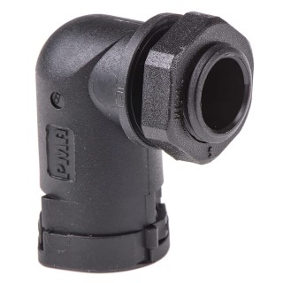 PMA Angled Black Conduit Fitting 12 mm Nominal Size M16 Thread Polyamide 6 IP66 ALWD-M162