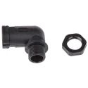 PMA Angled Black Conduit Fitting 12 mm Nominal Size M16 Thread Polyamide 6 IP66 ALWD-M162