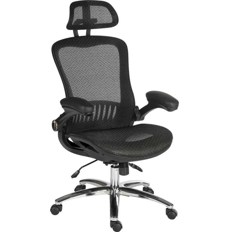 RS PRO Black Mesh Executive Office Chair 150 kg Weight Capacity 180-9716