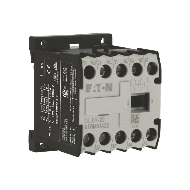 Eaton DILER Contactor Relay 110V AC Coil 4-Pole 3A Contact Current 2 NO/2 NC 400V AC 051774 DILER-22(110V50HZ,120V60HZ)