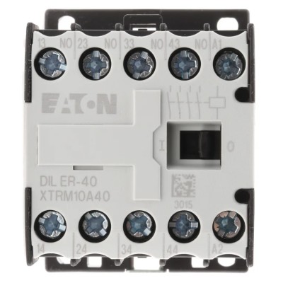 Eaton DILER Contactor, 24V DC Coil, 4-Pole, 3 A Contact Current, 400V AC Contact Voltage, DIN Rail 010094 DILER-40(24V50HZ)