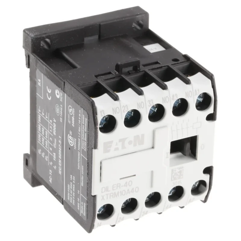 Eaton DILER Contactor, 24V DC Coil, 4-Pole, 3 A Contact Current, 400V AC Contact Voltage, DIN Rail 010094 DILER-40(24V50HZ)