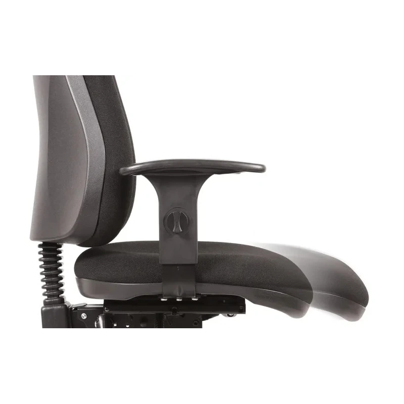 RS PRO Black Fabric Typist Chair Adjustable Height Wheeled Back Adjustable Arms Adjustable BS 5459-2:2000 180-9718