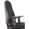 RS PRO Black Fabric Typist Chair Adjustable Height Wheeled Back Adjustable Arms Adjustable BS 5459-2:2000 180-9718
