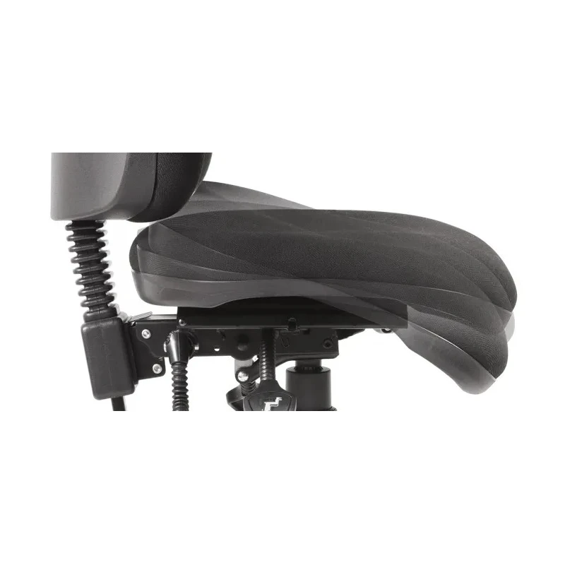 RS PRO Black Fabric Typist Chair Adjustable Height Wheeled Back Adjustable Arms Adjustable BS 5459-2:2000 180-9718