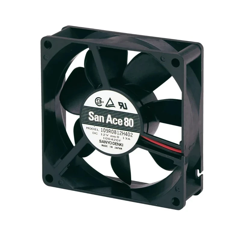 Sanyo Denki 109R Series Axial Fan 24V DC 2.4W 100mA Max 72 m³/h 80x80x25 mm 109R0824S4D01