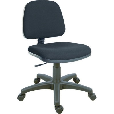 RS PRO Black Fabric Typist Chair Ergonomic Adjustable Height 150 kg Gas Lift 46x46 cm Seat 180-9725
