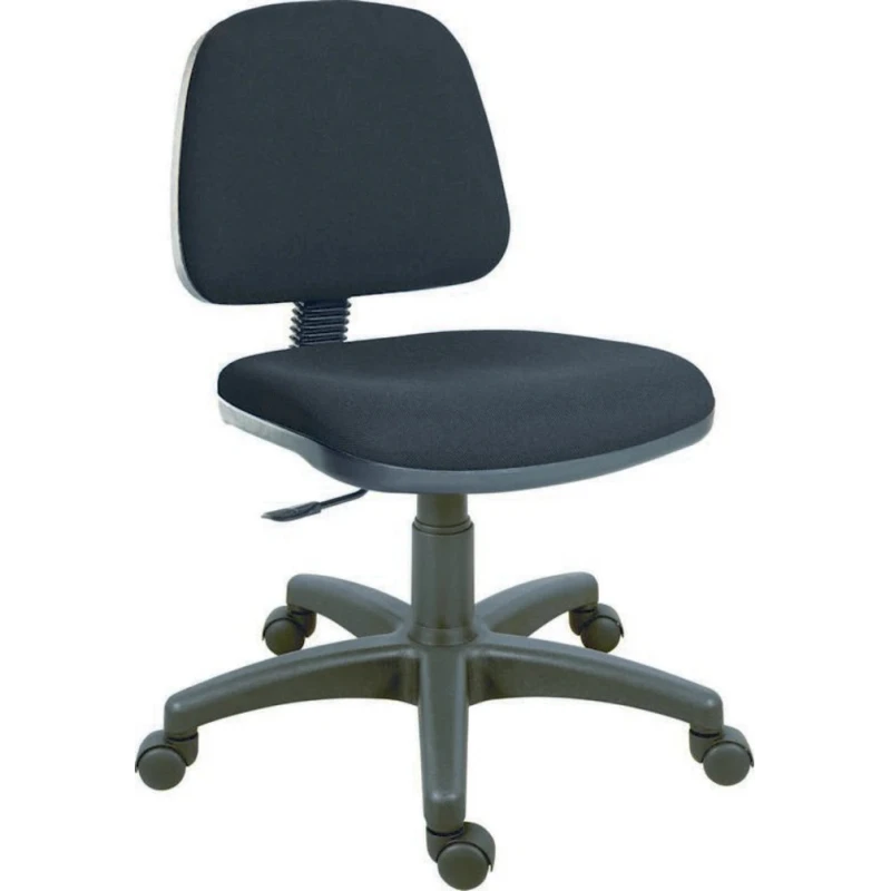 RS PRO Black Fabric Typist Chair Ergonomic Adjustable Height 150 kg Gas Lift 46x46 cm Seat 180-9725