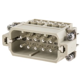HARTING Heavy Duty Power Connector Insert 16A 600V Han A Series Male 10 Contacts 09200102612