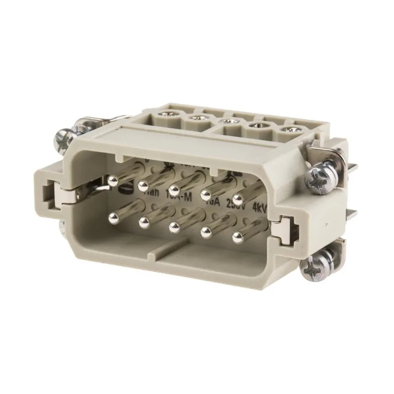 HARTING Heavy Duty Power Connector Insert 16A 600V Han A Series Male 10 Contacts 09200102612