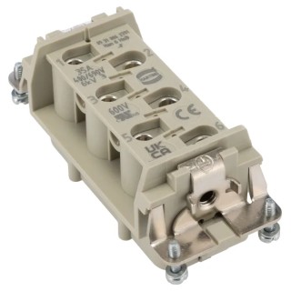 HARTING Heavy Duty Power Connector Insert 35A 690V Han HSB Series Female 7 Contacts 09310062701