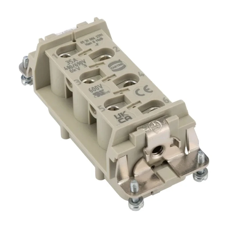 HARTING Heavy Duty Power Connector Insert 35A 690V Han HSB Series Female 7 Contacts 09310062701