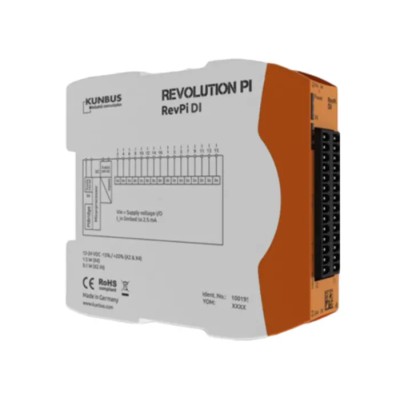 Revolution PI PLC I/O Module RevPI DI 16I Series for Use with Revolution Pi Core, Revolution Pi Connect 12, 24V dc PR100195