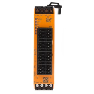Revolution PI RevPI DIO 14IO Series PLC I/O Module with 14 Digital Inputs and Outputs, IP20, 12/24V DC Supply PR100197
