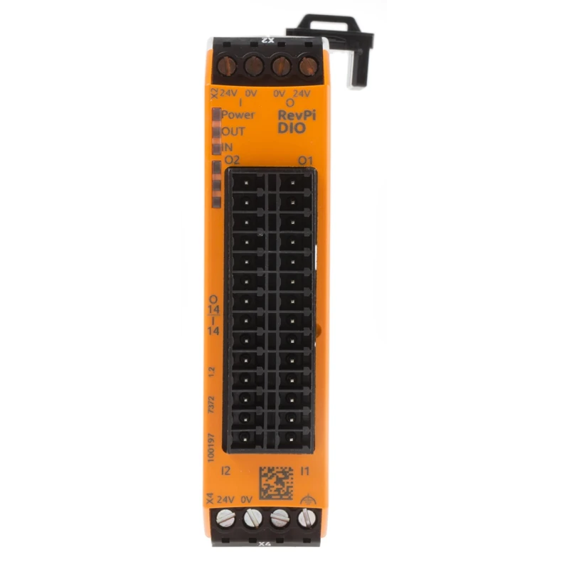 Revolution PI RevPI DIO 14IO Series PLC I/O Module with 14 Digital Inputs and Outputs, IP20, 12/24V DC Supply PR100197