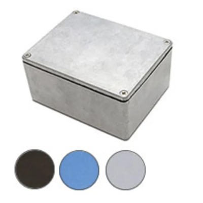 Deltron Flanged Black Aluminium Enclosure IP66, 55 mm x 115 mm x 90 mm 