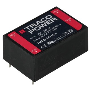 TRACOPOWER Switching Power Supply 24V dc, 10W, 85-264V AC Input TMPS 10-124