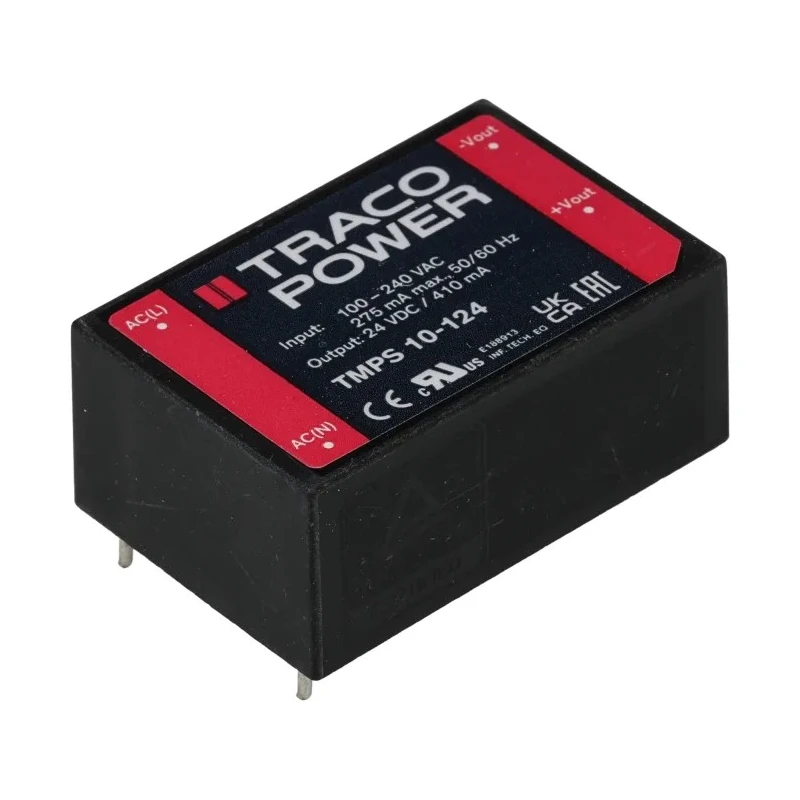 TRACOPOWER Switching Power Supply 24V dc, 10W, 85-264V AC Input TMPS 10-124