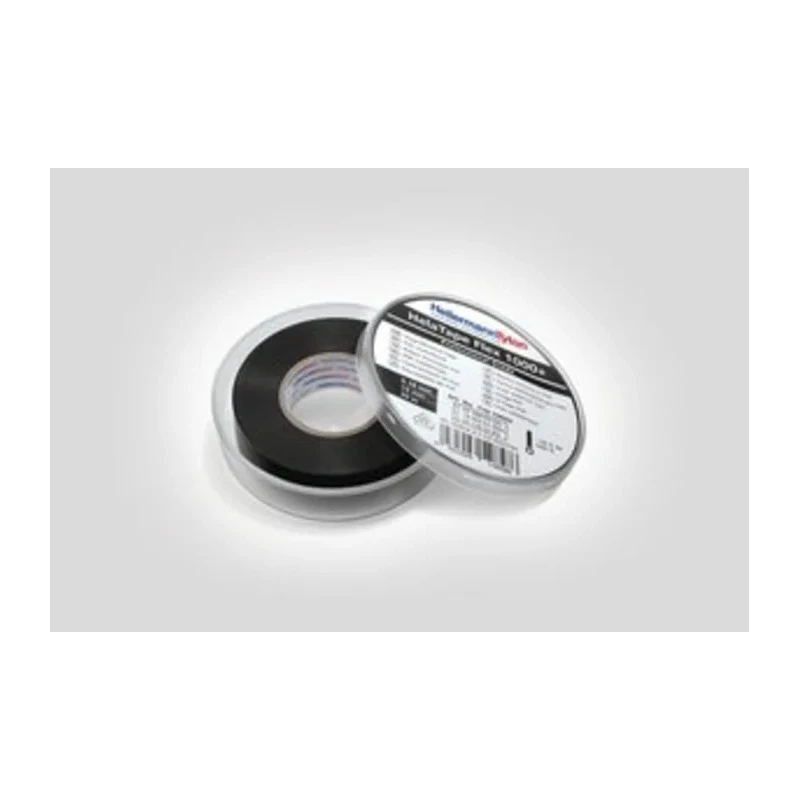 HellermannTyton Black Polyvinyl Chloride Electrical Tape 50mm x 33m, Rubber Adhesive 710-10611 HTAPE-FLEX1000+ 50x33-PVC-BK