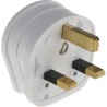MK Electric 13A 240V UK Mains Plug White Urea Formaldehyde Cable Mount Screw Termination 646 WHI