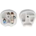 MK Electric 13A 240V UK Mains Plug White Urea Formaldehyde Cable Mount Screw Termination 646 WHI