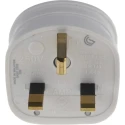 MK Electric 13A 240V UK Mains Plug White Urea Formaldehyde Cable Mount Screw Termination 646 WHI