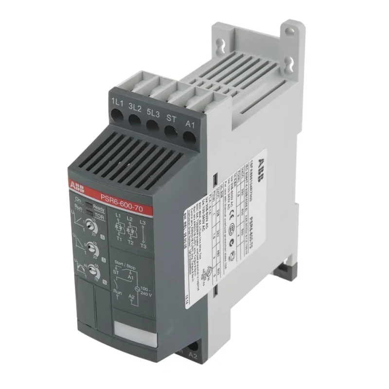 ABB PSR 3 kW 3 Phase Soft Starter 600V AC DIN Rail Mount IP20 