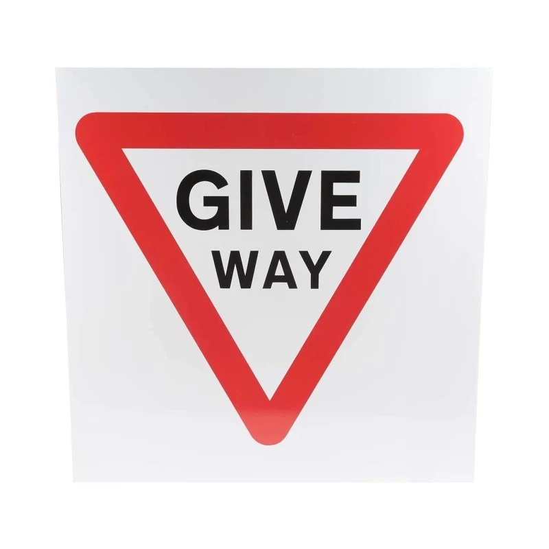RS PRO Plastic Give Way Road Traffic Sign, Symbol Legend, 450 mm x 450 mm, Red and Black 181-2261
