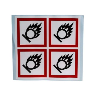 RS PRO White Gloss Polymeric Vinyl Safety Label GHS Oxidising Text 100 mm x 100 mm 181-2257