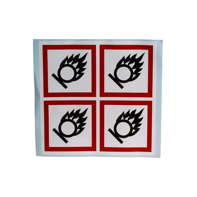 RS PRO White Gloss Polymeric Vinyl Safety Label GHS Oxidising Text 100 mm x 100 mm 181-2257