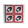 RS PRO White Gloss Polymeric Vinyl Safety Label GHS Oxidising Text 100 mm x 100 mm 181-2257