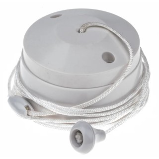 MK Electric White 6A Ceiling Mount Pull Cord Switch 2 Way 3192 WHI