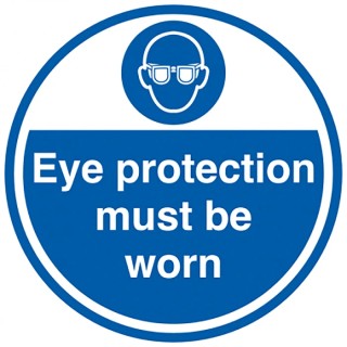 RS PRO Vinyl Mandatory Sign Eye Protection Must Be Worn 450mm Diameter 181-2266