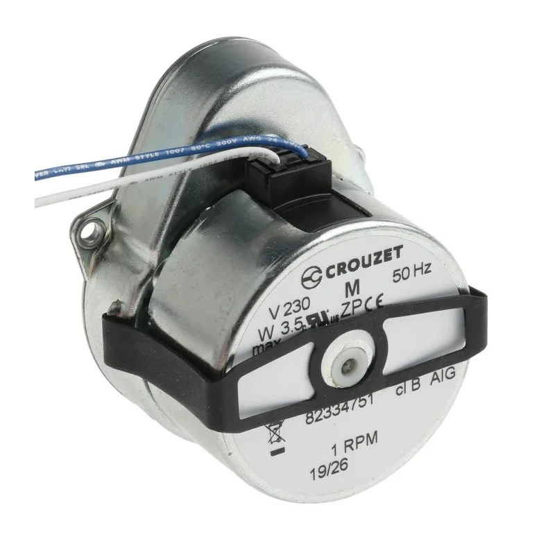 Crouzet AC Geared Motor Clockwise Ovoid, 3 W Power Rating, 1 Phase, 230V Supply Voltage, Panel Mounting 82334751