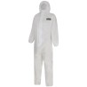 Skytec White Disposable Coverall Overall Unisex Chemical Resistant Polypropylene Size L PDS1B/HS1000/WH3