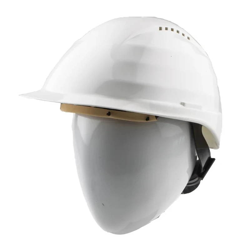 Skytec White Ventilated Adjustable Safety Helmet with 6-Point Suspension Pinlock Harness 2C60D0WS0000