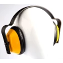 JSP J Muff Ear Defender with Headband, 25 dB SNR, Yellow Black, Model AEA000-010-200