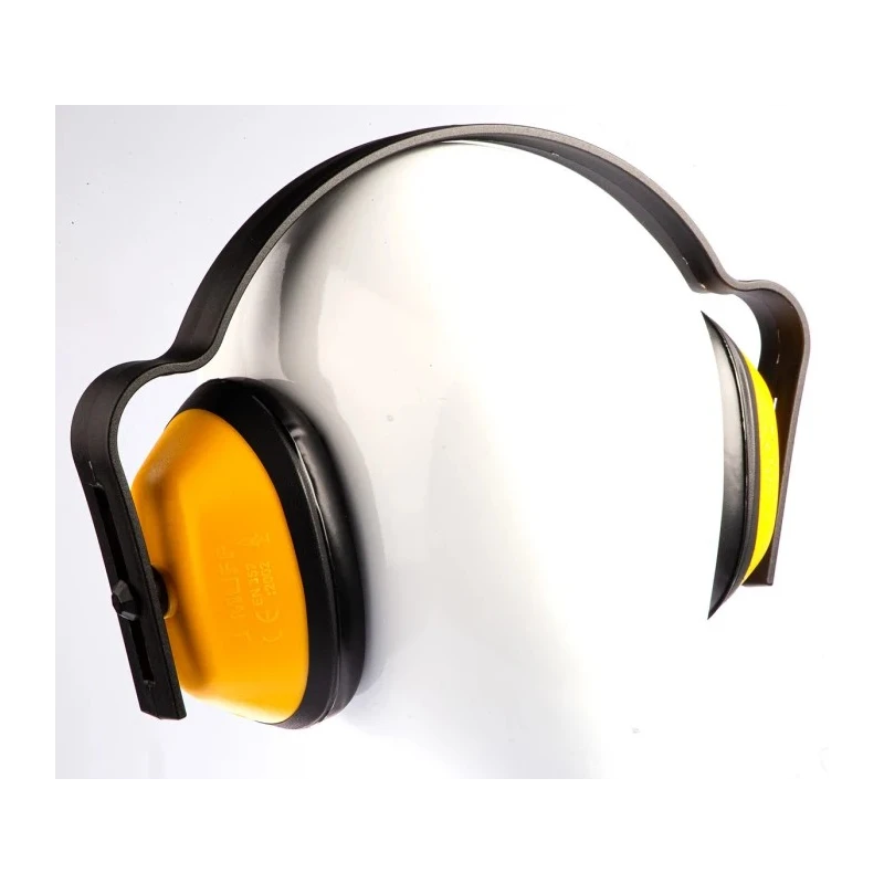JSP J Muff Ear Defender with Headband, 25 dB SNR, Yellow Black, Model AEA000-010-200