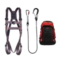 JSP Fall Arrest and Fall Recovery Kit with 1-Point Pro-Fit Harness, 2m Adjustable Restraint Lanyard, Polyester FAR1104-51
